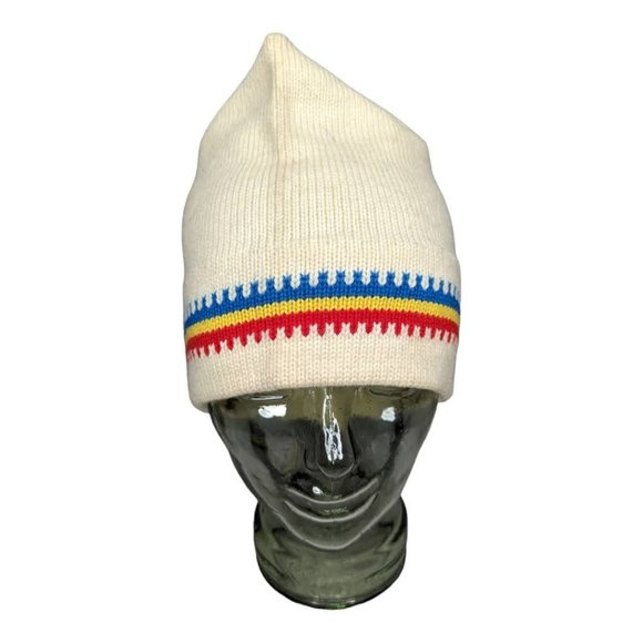 Vintage NWT Fairfield Hanover 1970s 100% Virgin Wool White, Blue, Red & Gold Hat - Picture 4 of 7